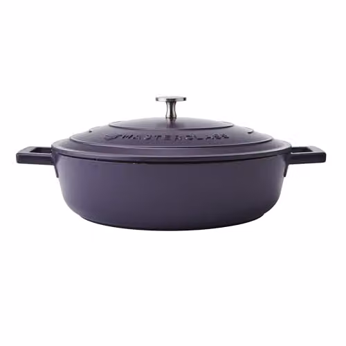 MasterClass Cast Aluminium Non-Stick Casserole Dish with Self-Basting Lid, Blue, Diameter: 28 cm, Volume: 4 l – 1