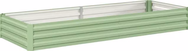 Outsunny Metal Raised Garden Bed Planter Box in Green for Flowers, Herbs and Vegetables, W/D/H: 90.5 x 30.0 x 90.5 cm – 1