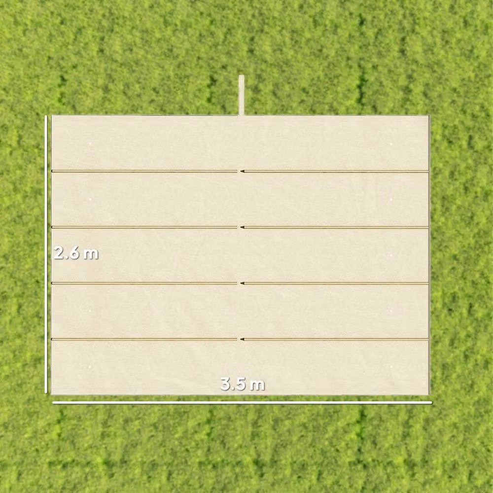EONLION Polyester Pergola Cover Replacement in Beige, W: 350 cm, D: 260 cm, H: 100 cm – 2