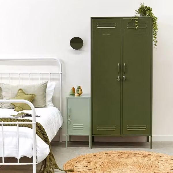 Mustard Made The Twinny Storage Locker in Olive Green, H 183 x W 85 x D 50 cm – 4