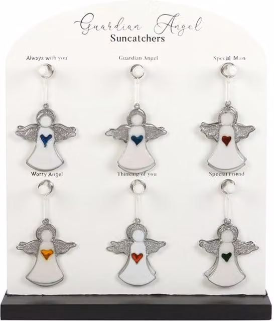 KDMK Set of 24 White Glass Angel Hanging Suncatchers