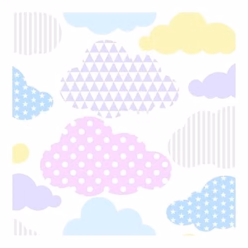 Superfresco Easy Marshmallow Clouds and Harlequin Print Multicolour Abstract Geometric Wallpaper Roll