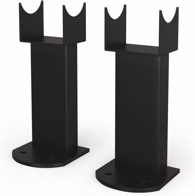 UK Radiators Typhoon Designer Radiator Feet in Matt Anthracite Black Steel, H: 124 mm x W: 70 mm