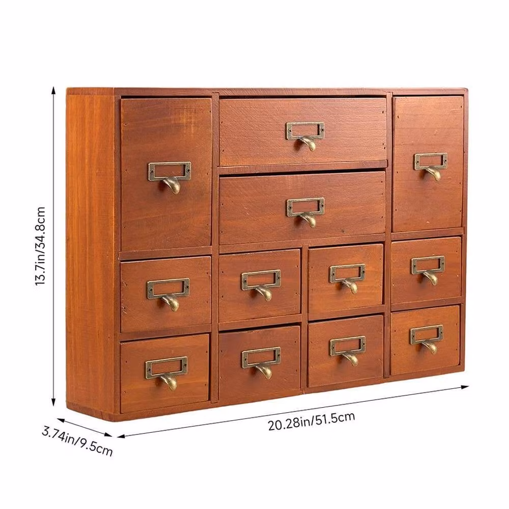 EONLION 12 Drawer Small Chest of Drawers in Brown – 2
