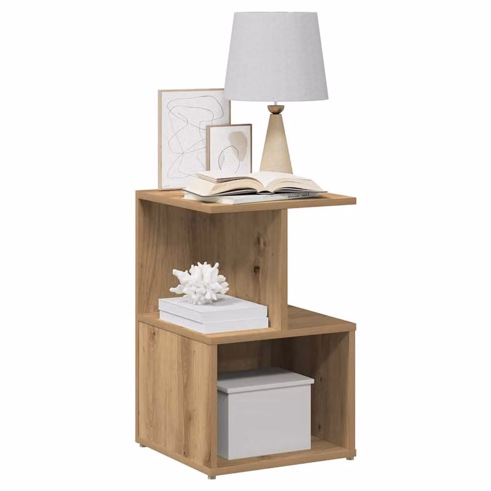 Berkfield Home Artisan Oak Bedside Cabinet in Brown, W/D/H: 35 x 35 x 55 cm – 3