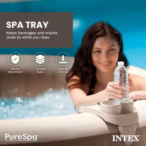 Intex PureSpa Grey Plastic Hanging Cup Holder with Shelf – 5