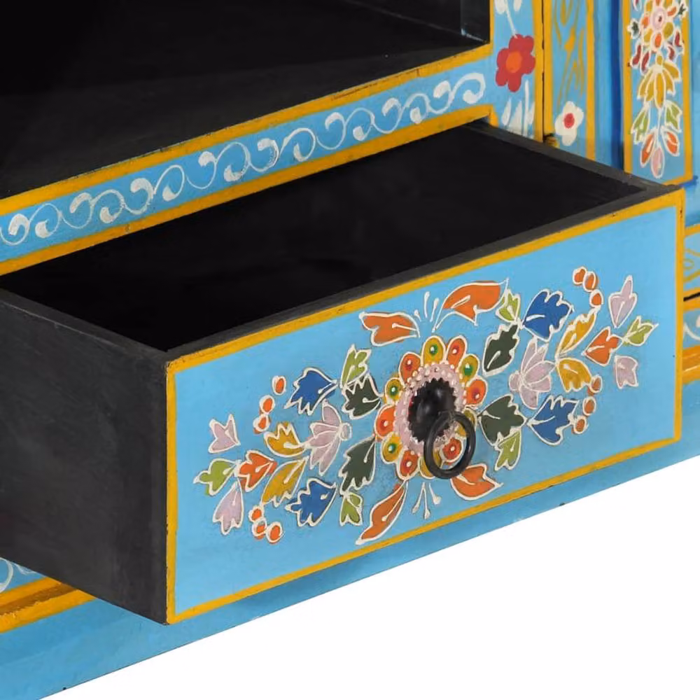 Berkfield Home Blue Mango Wood TV Cabinet W/D/H: 110 x 30 x 40 cm – 2