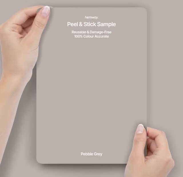 Hemway Interior Paint Sample Peel and Stick Swatch in Pebble Grey