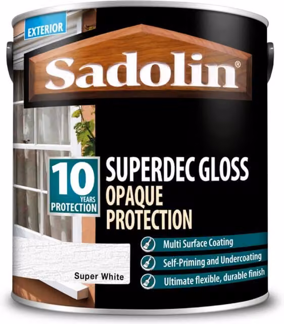 Sadolin Opaque Water-Based Wood Protection, White, 2.5 l