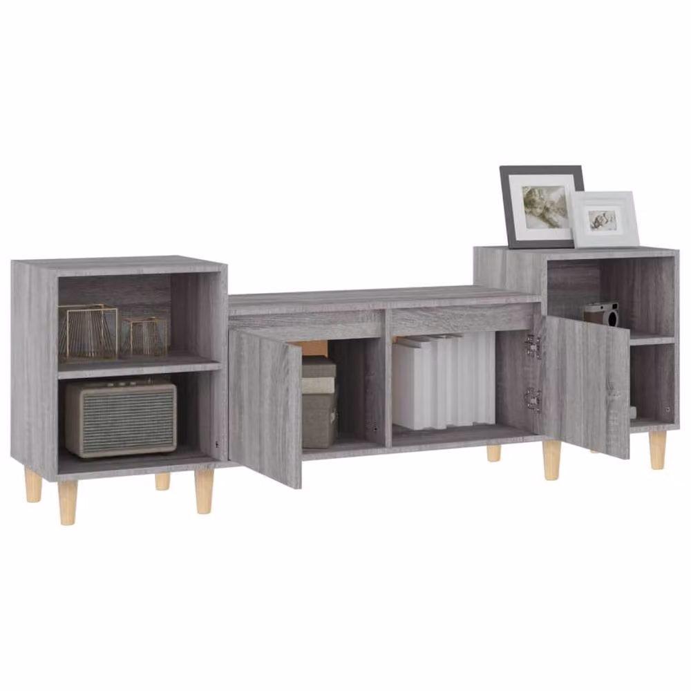 Berkfield Home Modern Grey Sonoma TV Cabinet in MDF, W/D/H: 160 x 35 x 55 cm – 3