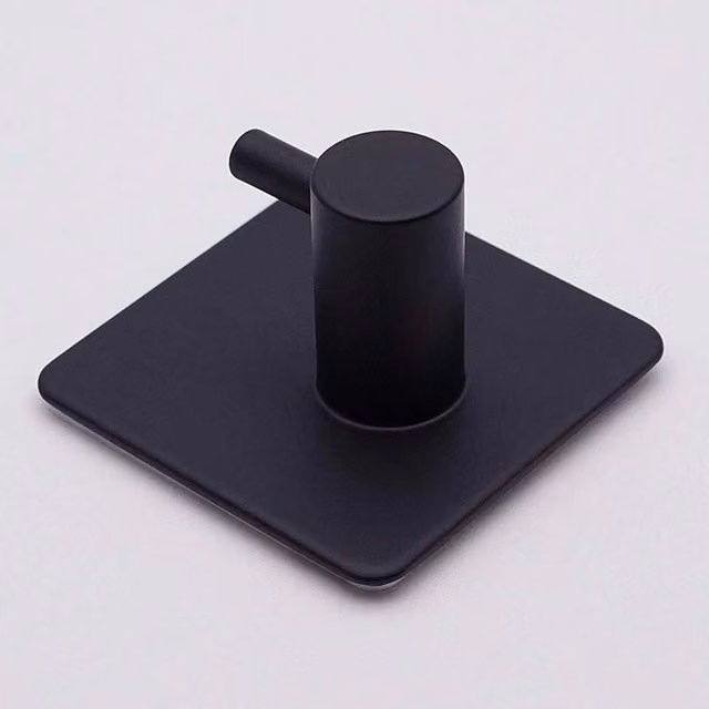 Korvixa 10-Pack 3M Waterproof Stainless Steel Adhesive Wall Hooks in Black – 1