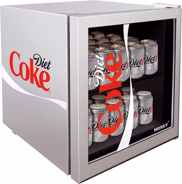 Husky Diet Coke Design Mini Fridge in Silver with Glass Door – 5