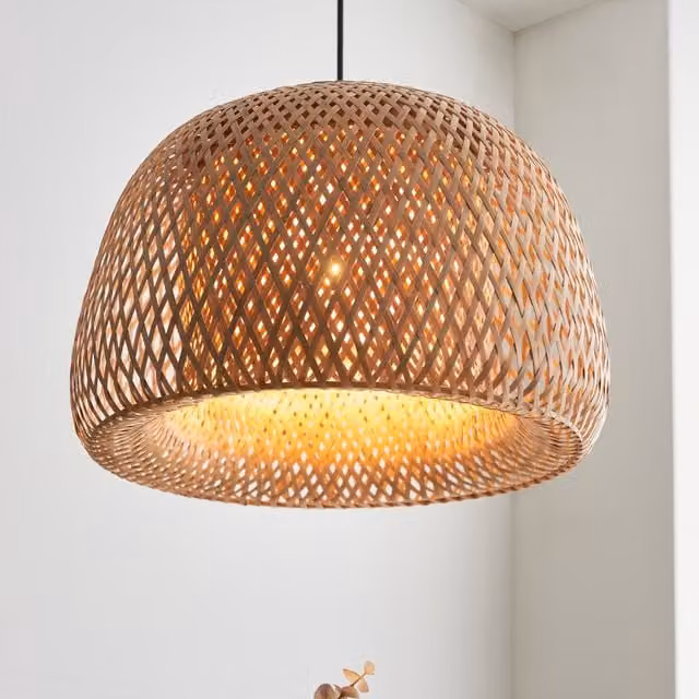 Netlighting Bali Single Pendant Ceiling Lamp in Bamboo and Rattan