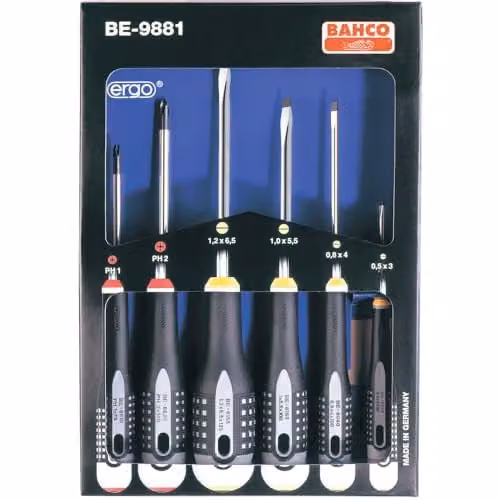 Bahco BE-9881 Ergo 6 Piece Manual Screwdriver Set in Orange and Black – 1