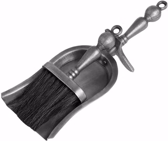 Lemon Pavilion Hearth Tidy Set in Antique Pewter Effect Grey Finish, W: 14 cm, D: 10 cm, H: 37 cm – 1