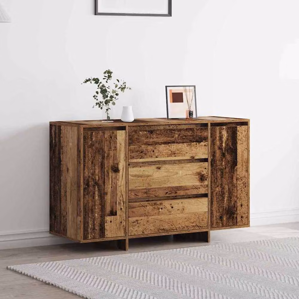 Berkfield Home Rustic Old Wood Sideboard in Brown, W/D/H: 120 x 41 x 75 cm – 2