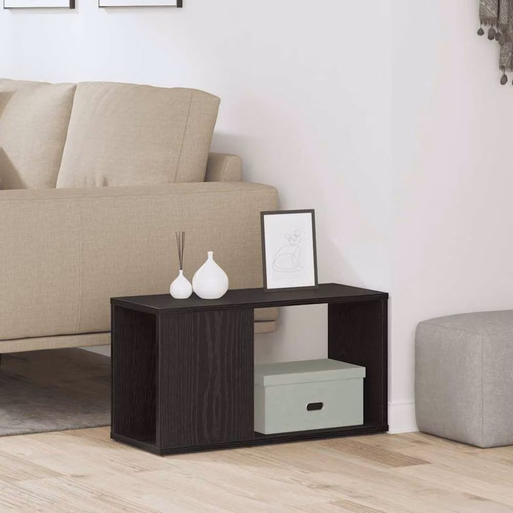 Berkfield Home Modern Black Oak TV Cabinet in Matt MDF, W/D/H: 60 x 24 x 32 cm – 3