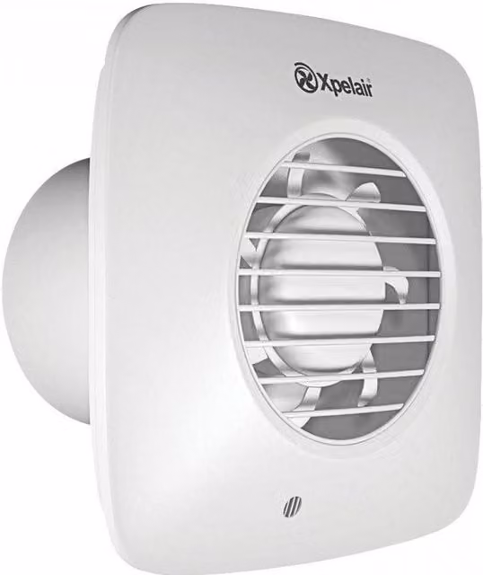 Xpelair Simply Silent DX150PS 150mm Square Bathroom Fan with Pull Cord, White