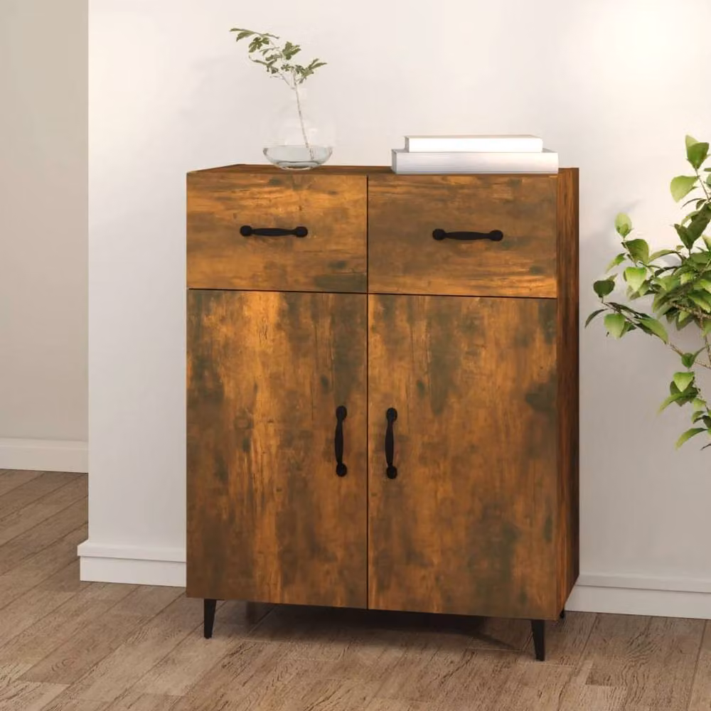 Berkfield Home Smoked Oak Sideboard in Brown, W/D/H: 69.5 x 34 x 90 cm – 2