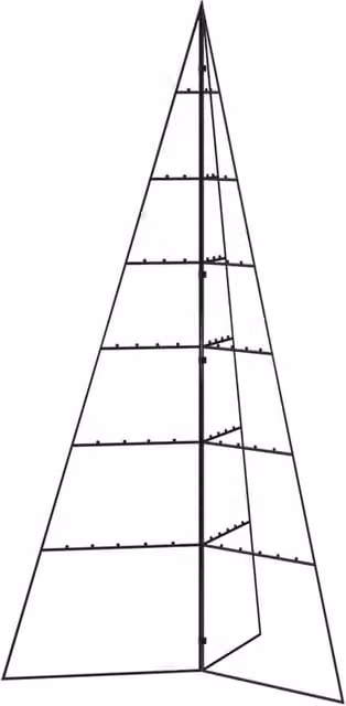 Berkfield Home Modern Metal Christmas Tree with Star Decoration, Black, Height: 140 cm