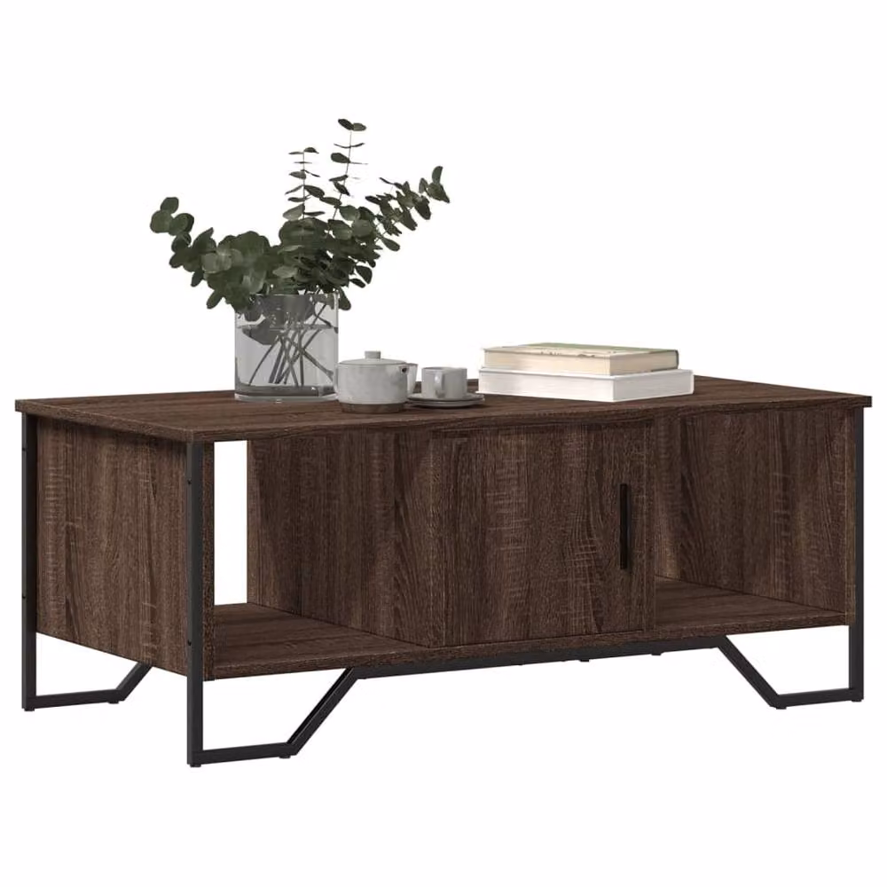 Berkfield Home Brown Oak Coffee Table, W/D/H: 100 x 51 x 40 cm – 3