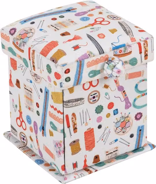 Haby Notions Hobby Gift Victorian Style Square Filled Sewing Kit in Multicolour
