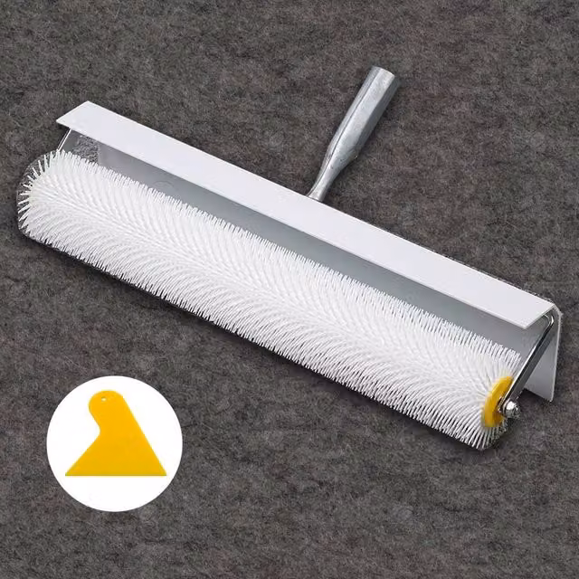 Hinsinc White Plastic Spiked Roller for Aeration and Self-Levelling Screed Flooring