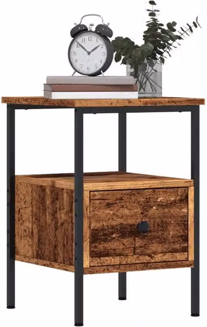 Berkfield Home Durable Bedside Cabinet in Brown Old Wood, W/D/H: 34 x 36 x 50 cm – 1