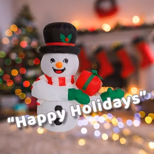 VFM e-Store Christmas Snowman Inflatable Outdoor and Indoor Decoration, White, W/H: 105 x 107 cm – 4