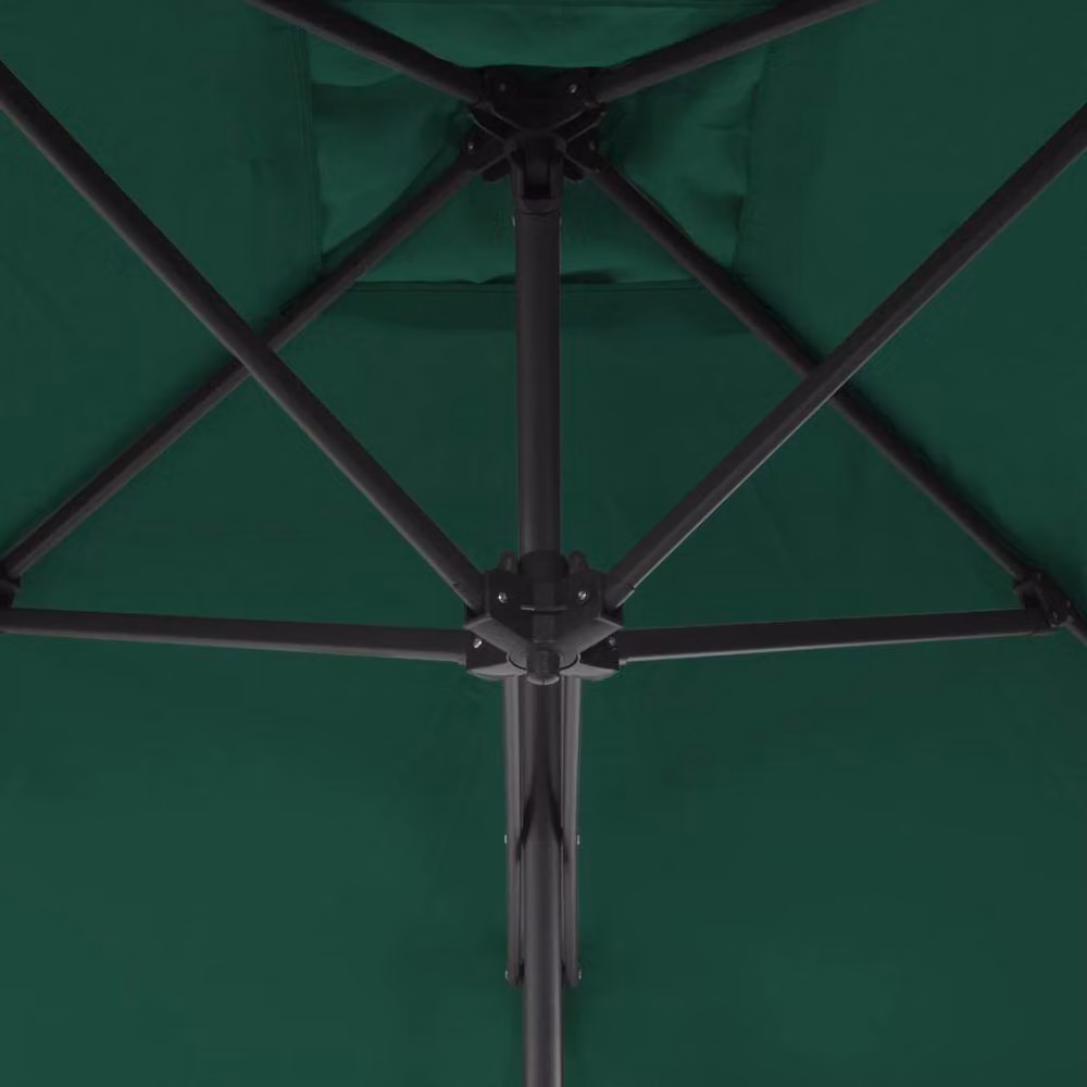 Berkfield Home Outdoor Parasol with Steel Pole, Green, W/D: 250 x 250 cm – 3