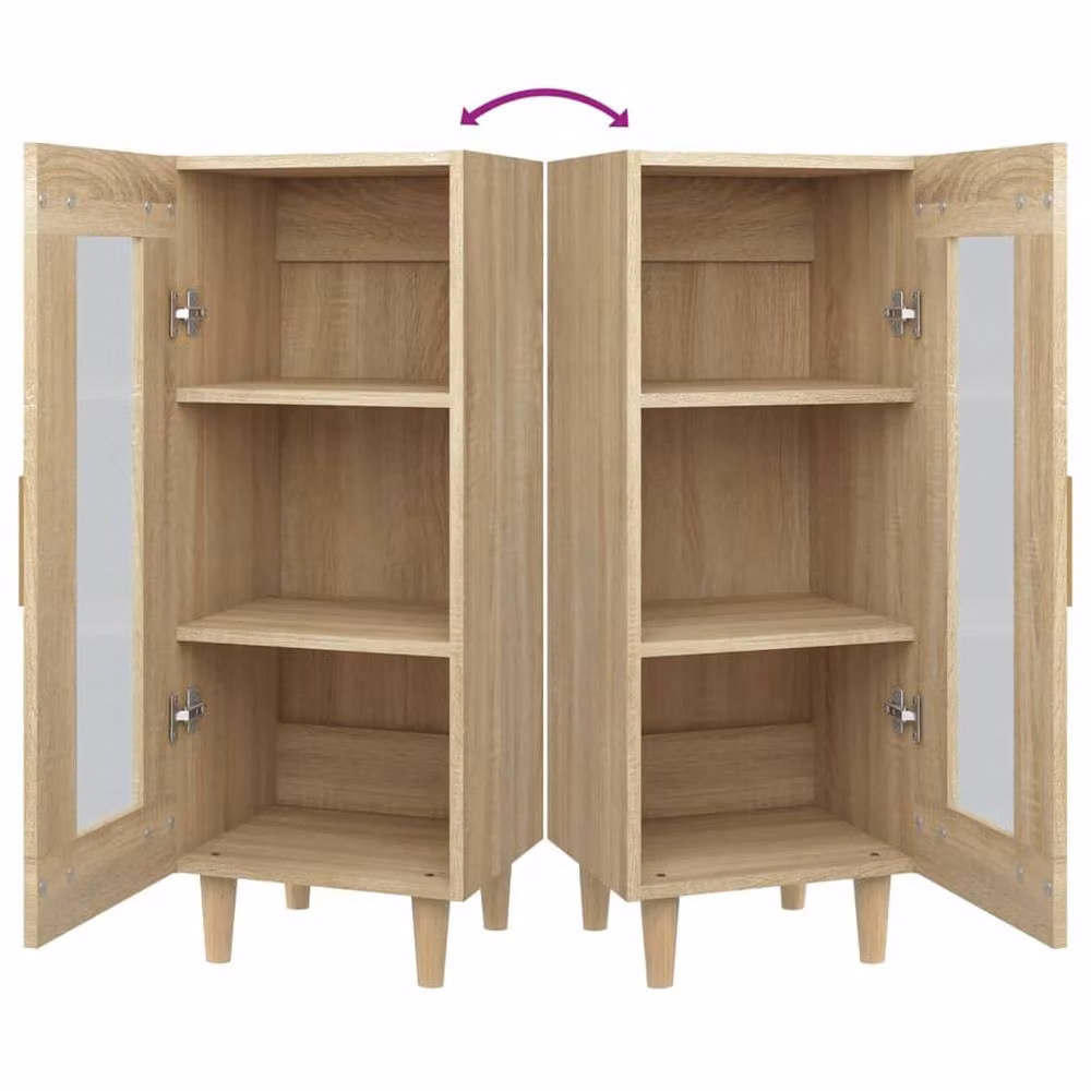Berkfield Home Sonoma Oak Sideboard in Brown, W/D/H: 34.5 x 34 x 90 cm – 3