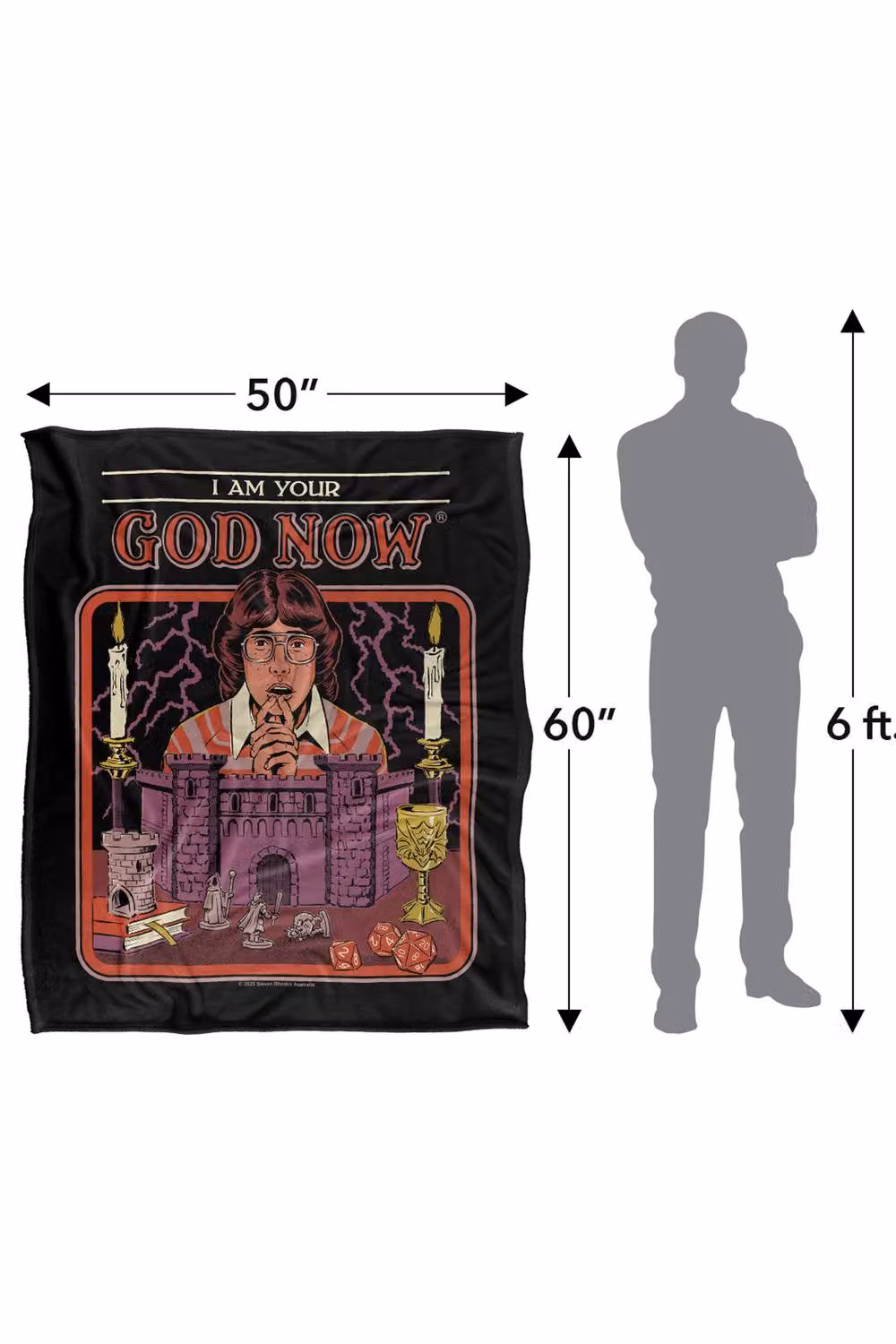 Steven Rhodes I Am Your God Now Multicolour Super Soft Fleece Throw Blanket W/D/H: 91 x 147 cm – 3