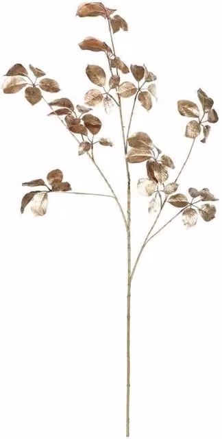 KDMD Metallic Beech Leaf Branch in Gold, Height: 123 cm