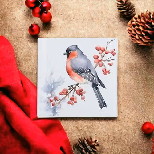 Purely Home Christmas Bird Glass Hot Pot Stand, Non-Slip Square Trivet, W: 20 cm x D: 20 cm – 3