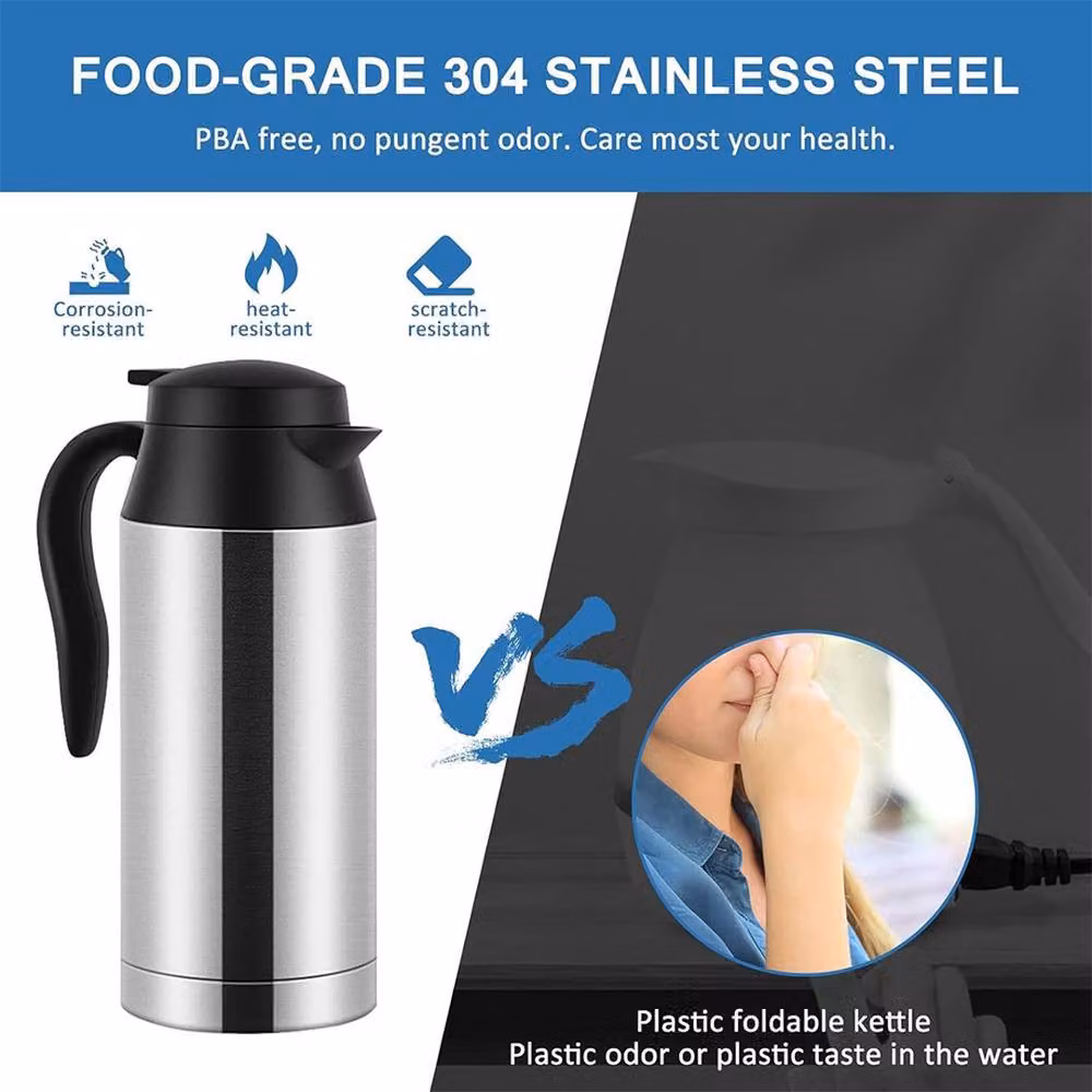 EONLION 12V Stainless Steel Electric Kettle Pot, 750ml, Silver – 3