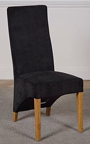 Thats Furniture Dakota Oak Dining Table and 6 Lola Black Fabric Chairs Set, W: 182 cm, D: 92 cm, H: 77 cm – 3