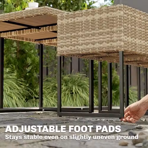 Outsunny 7 Piece Rattan Garden Furniture Set with Cushions in Brown – 5
