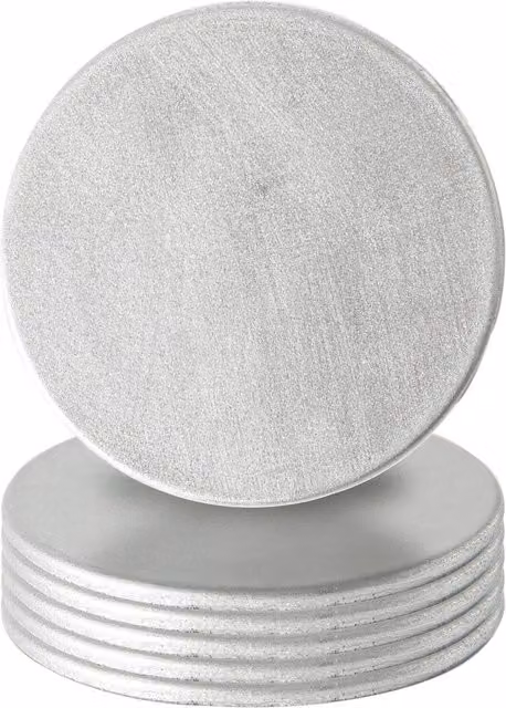 Argon Tableware Pack of 6 Round Melamine Coasters in Silver and Green, Diameter: 10 cm