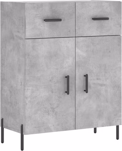 Berkfield Home Modern Sideboard in Grey, W/D/H: 69.5 x 34 x 90 cm