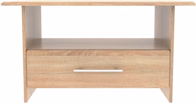 2 U Carlton Ready Assembled Bottom Drawer Coffee Table in Light Oak