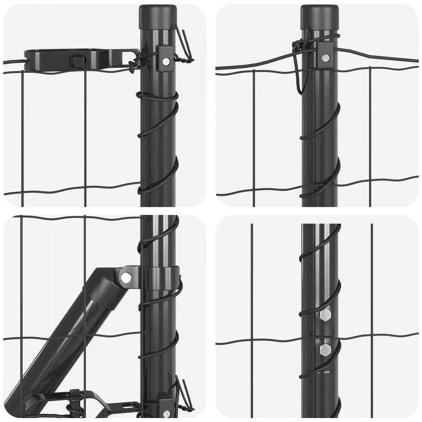Berkfield Home Euro Fence with 7 Spike Posts, Galvanised Steel, Grey/Silver, W: 10 m, H: 1.5 m – 5