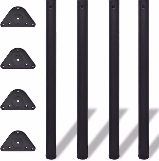 Berkfield Home Height Adjustable Table Legs, Black, Height: 87 cm, Pack of 4 – 1