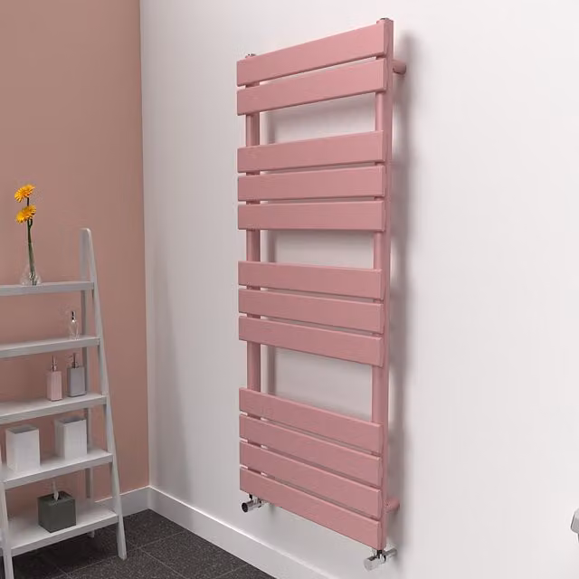 Lux Heat Flat Coloured Towel Radiator in Pink, W/H: 50 x 120 cm
