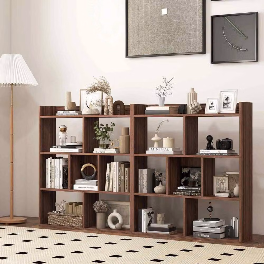 FORGEVIO Free-standing Wood Storage Unit and Display Rack in Brown – 5