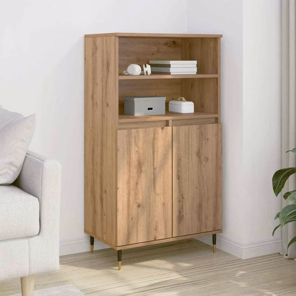Berkfield Home Artisan Oak Highboard in Brown, W/D/H: 60 x 36 x 110 cm – 2