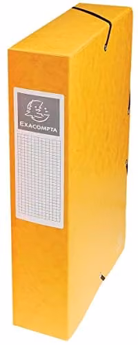 Exacompta ExaBox A4 Yellow Paper Filing Box with 6cm Spine for Archive Storage – 1