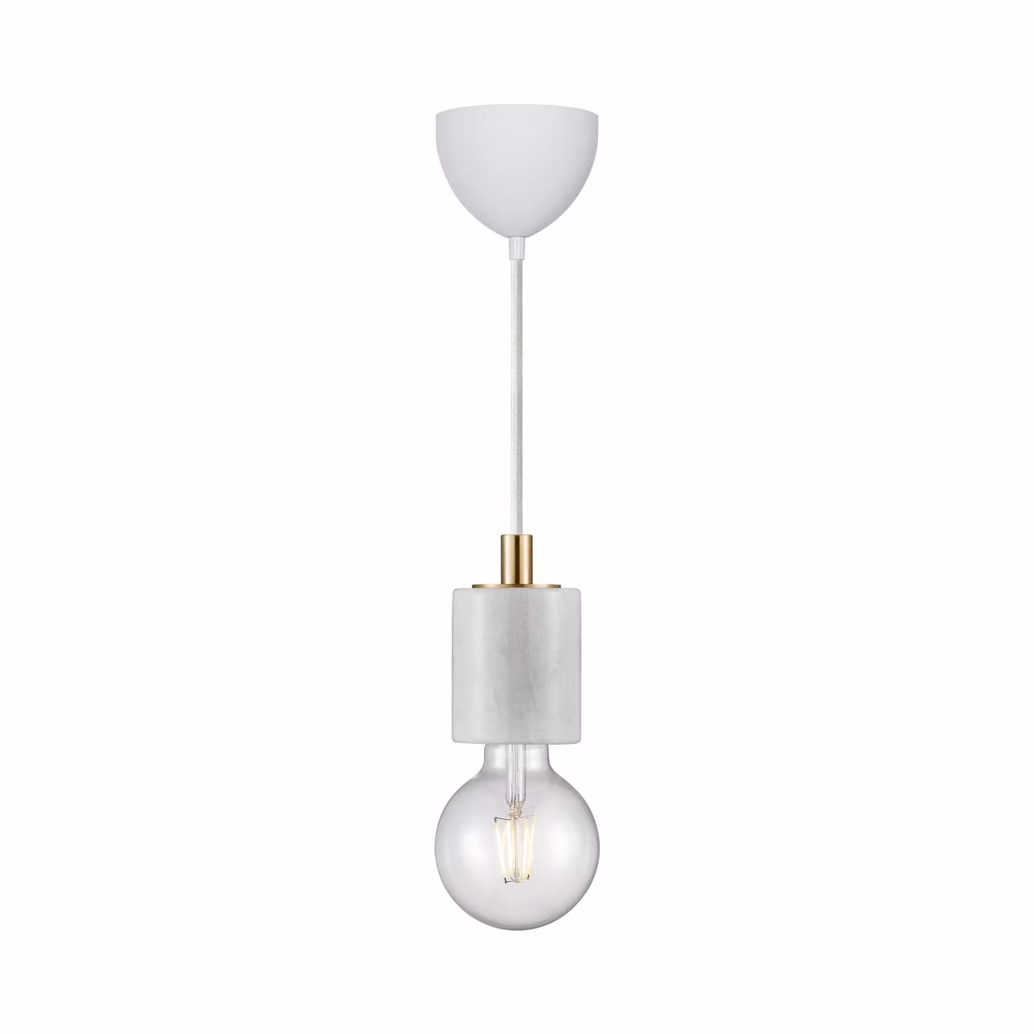 Nordlux Siv Pendant Light in White Marble with E27 Mains Connection – 1