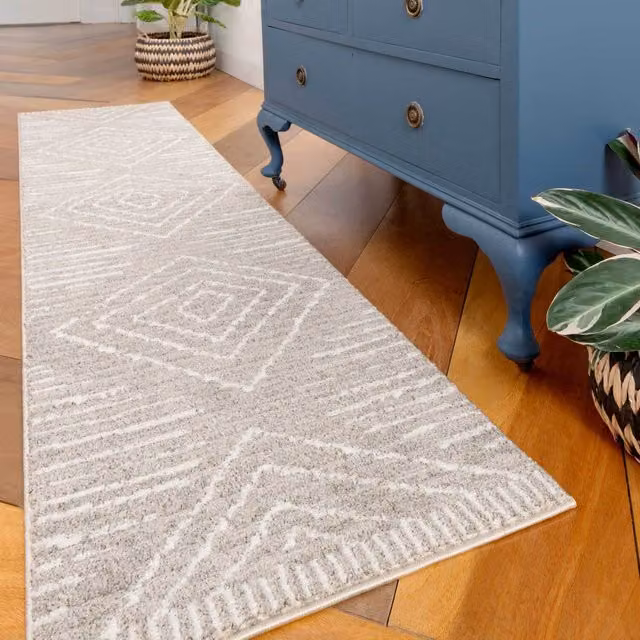 The Rug House Moroccan Berber Area Rug in Beige, W: 240 cm, D: 60 cm