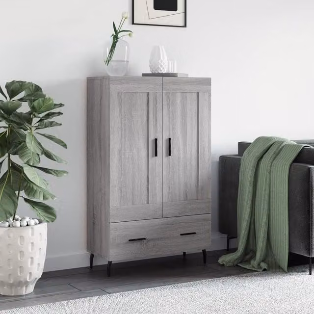 Berkfield Home Grey Sonoma Highboard in MDF, W: 69.5 cm, D: 31 cm, H: 115 cm – 1