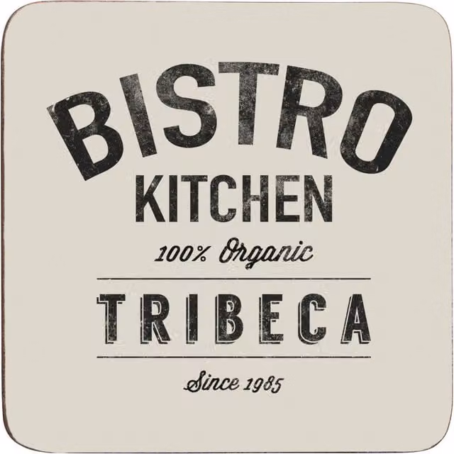 Orsina Set of Four Square Bistro Coasters in White and Black